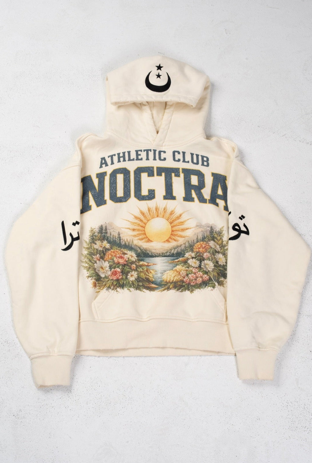 NOCTRA Athletic Club Hoodie – Cream