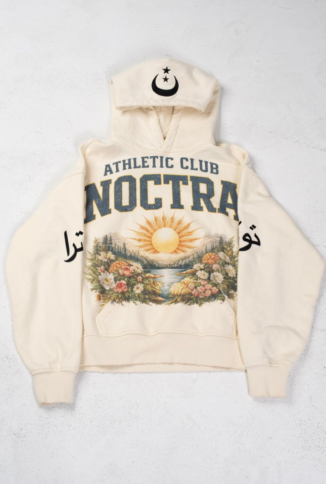 NOCTRA Athletic Club Hoodie – Cream