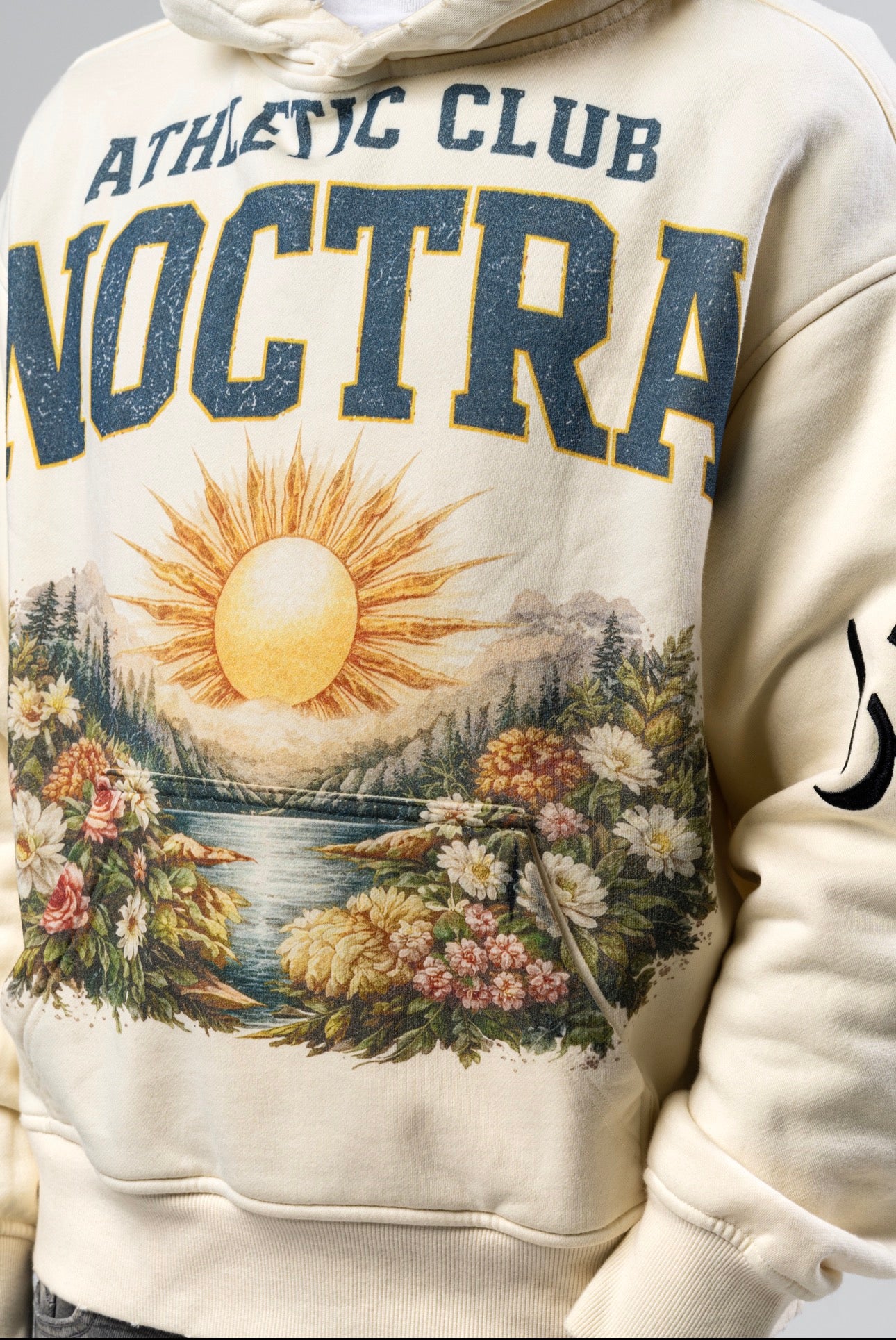 NOCTRA Athletic Club Hoodie – Cream