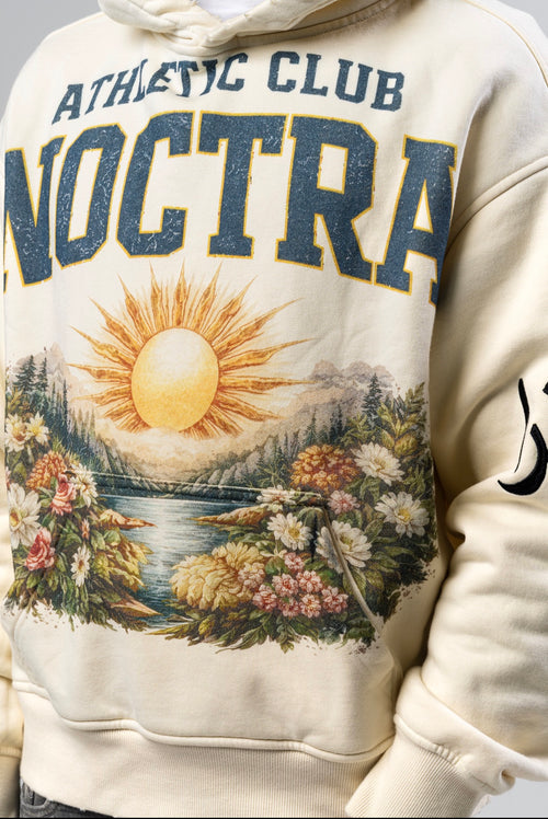 NOCTRA Athletic Club Hoodie – Cream