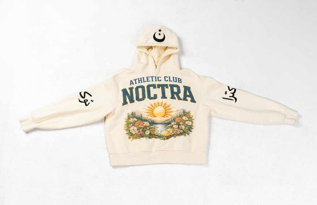 NOCTRA Athletic Club Hoodie – Cream