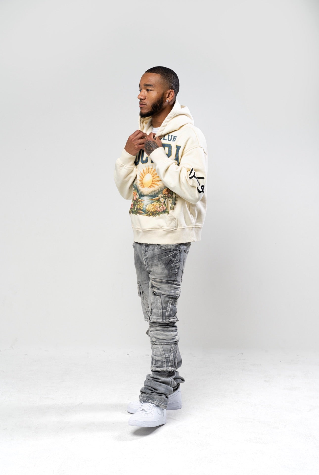 NOCTRA Athletic Club Hoodie – Cream