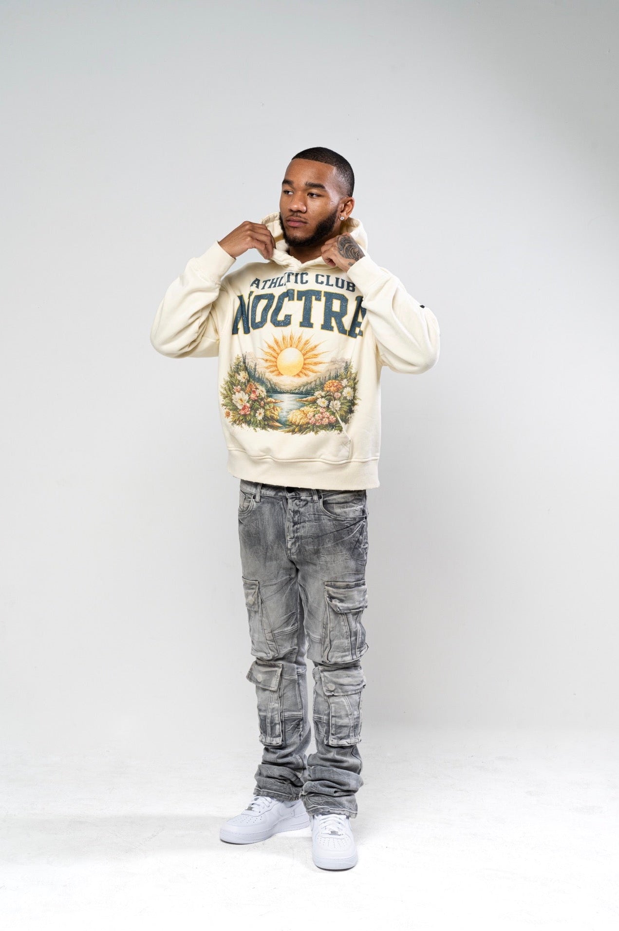 NOCTRA Athletic Club Hoodie – Cream